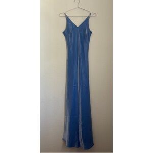 Let’s Fashion Made in the USA Vintage Blue Iridescent Formal Dress